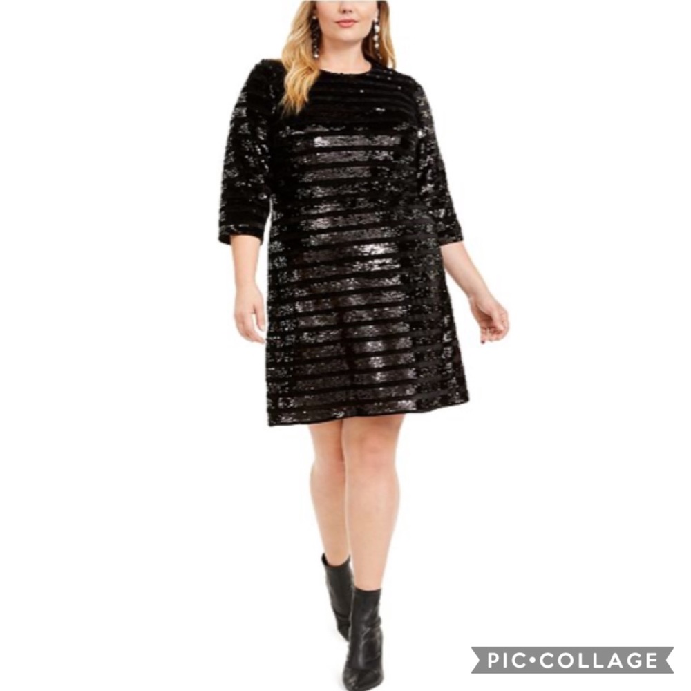 INC plus size Black Sequin Dress